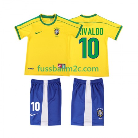 Fußballtrikots Brasilien RIVALDO 10 Retro Kinder Heim Trikotsatz 1998 Fußballtrikots Brasilien RIVALDO 10 Retro Kinder Heim Trikotsatz 1998
